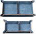 Set 2 Navaris Faux Leather Tray - Valet Organizer Trays for Bedside Table Desk with Dividers- Store Keys, Change