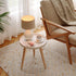 15 18 Inches Apicizon Round Side Table, White Tray Nightstand Coffee End Table for Living Room, Bedroom, Small Spaces