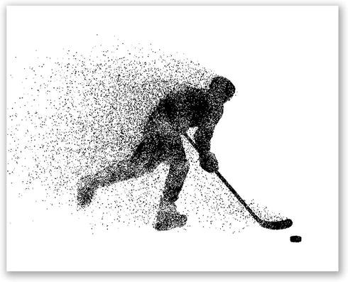 Set of 4 Unframed Hockey Wall Art Prints (8x10) - Ice Hockey Posters for Bedroom, Man Cave, Decor for Kids