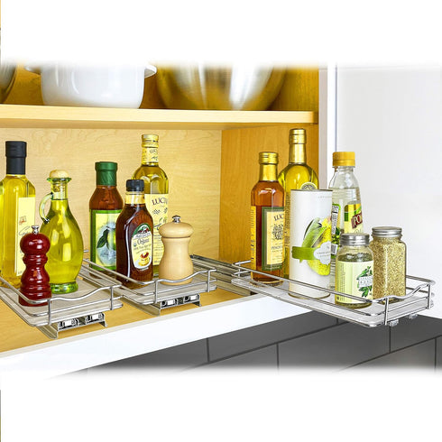 6-3/8 inch 1 LYNK PROFESSIONAL Pull Out Spice Organization for Cabinets - Wide Spice Rack for Inside Cabinets, Slide