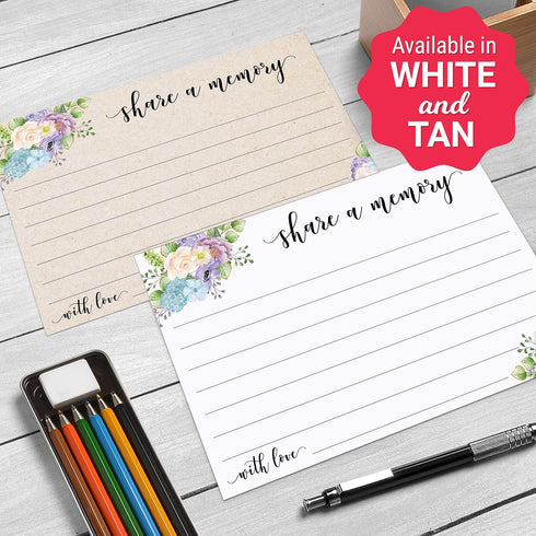 321Done Share a Memory Card - 50 Cards, 4" x 6" for Life Celebrations, Made in USA, White Floral