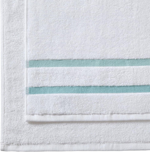 Comfort Spaces 8 Piece Cotton Bath Towel Set, Striped Ultra Soft, Quick Dry, Multi-Sizes, Zero Twist Aqua