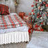 Biscaynebay Wrap Around Bed Skirts - Extra Short Drop of 9" for King & Cal King Beds, White Elastic Dust Ruffles