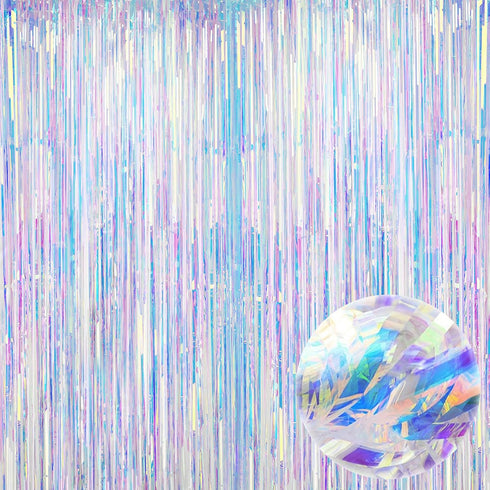 KatchOn Neon Iridescent Streamers, Pack of 2, Iridescent Party Decorations for Mermaid Birthday & Bachelorette Parties