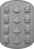 Wilton Non-Stick Christmas Cookie Shapes Pan, 12-Cavity (Gingerbread Man, Tree, Snowman)