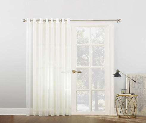 No. 918 Emily Extra-Wide Sheer Voile Sliding Patio Door Curtain Panel, 100" x 84", Ivory - 50985