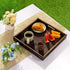 Handles,13"*13"Wood Yangbaga Serving Tray with Decorative Tray for Living Room,Modern Coffee Table Tray,Square Large