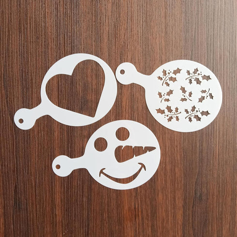 9 Pieces Baking Stencil Set, Cook Stencils for Bread, Cake, Coffee, Pie, or Cookie Decorating Templates