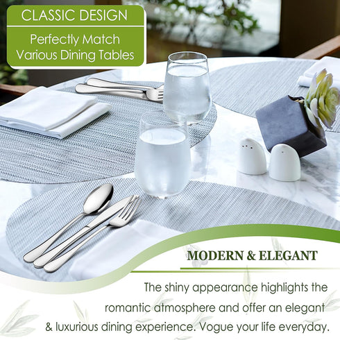HaWare 20-Piece Silverware Set Service for 4, Stainless Steel Flatware Cutlery Set, Includes Fork Knife Spoon,