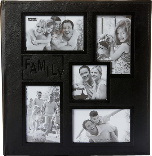 Pioneer Photo Albums Sewn Embossed Collage Frame, 5-Up Photo Album, 12"X12" - Family