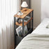 3 LET503R Narrow Side Table, Slim End Table with Magazine Rack, Bedside Table for Small Spaces, Tier Sofa Couch Table