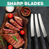 HAUSHOF Set of 8 Serrated Steak Knives, Premium Stainless Steel with Gift Box, Black Handle