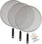 Set of 3 Classic 13" Splatter Screens, Stainless Steel Fine Mesh with Comfort Grip Handles for Safe Cooking Splash