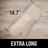 HOMWE Extra Long Professional Silicone Oven Mitt, Heat Resistant Pot Holders, 1 Pair Beige