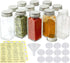Simple Houseware Spice Jars 4 Ounce Square Glass Bottles with Shaker Lids,