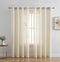 HLC.ME Abbey Faux Linen Textured Semi Sheer Curtains, 2 Panels for Office & Living Room, Beige