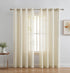 HLC.ME Abbey Faux Linen Textured Semi Sheer Curtains, 2 Panels for Office & Living Room, Beige