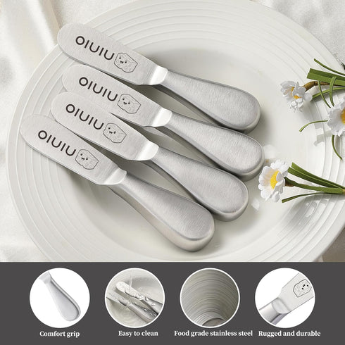 OLULU Butter Knife Spreader, Stainless Steel Butter Cheese Sandwich Spreader Knife, Spreaders for Butter, Cheese