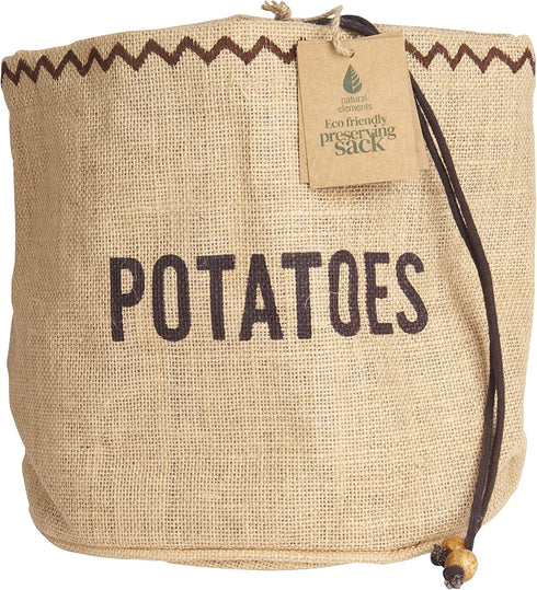 Natural Elements Potato Bag with Blackout Lining, Hessian, 24 x 24 cm, Brown