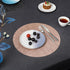 Set 4 Set 4) Myir JUN Round Placemats, Dual Sided Faux Leather Place Mats of Indoor/Outdoor Non-Slip Washable Table