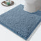 Yimobra Luxury Shaggy U-Shaped Contour Toilet Bath Mat, 24.4 x 20.4 Inches, Denim Blue, Soft, Non-Slip, Machine-Washable