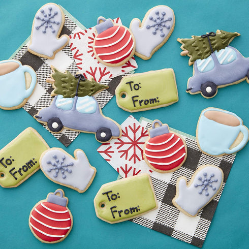 Wilton Multi-Cookie Cutter Sheet, Holiday Design, Red