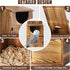 1 Set Owl House, Barn Owl Nesting Box with Bird Stand and Wood Shavings, Large Wooden Screech Nesting Box for Outside