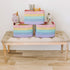 Set 3 15x9x10 OrganiHaus of Pastel Rainbow Baskets - Colorful Woven Storage Baskets for Playroom, Nursery & Classroom