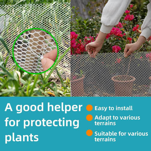 ESSFF 15.7IN 32.8FT Pet & Garden Safeguard - x Roll - Black Plastic Netting, Multi-Use Decorative Fencing for Poultry