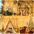 300 9.8 FTx9.8 8 Ollny Christmas Curtain Lights LED FT, Outdoor Waterproof Curtain String Lights with Remote Timer