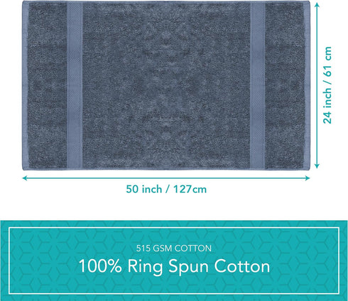 Set 6 (24 50) 100% 515 6 Pack, Pleasant Home Bath Towels of x Cotton, GSM | Lightweight, Soft & Highly Absorbent Luxury