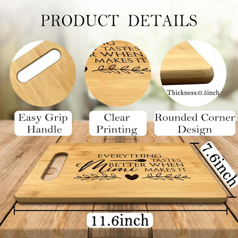 Mimi Gifts, Everything Tastes Better When Mimi Makes It, Bamboo Cutting Board Decor, Gifts for Mimi