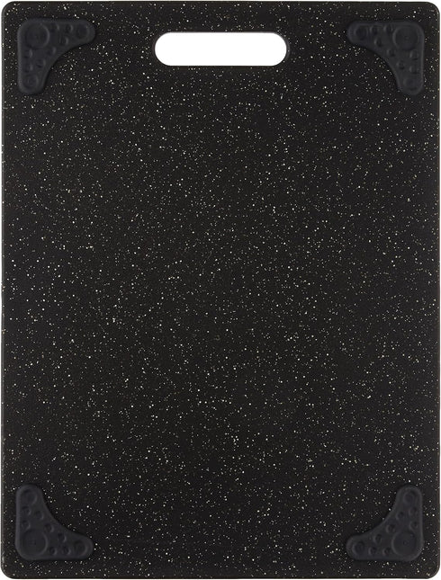 Dexas Grippboard Cutting Board with Non-Slip Feet, Dark Granite Pattern, 11 by 14.5 inches, Black
