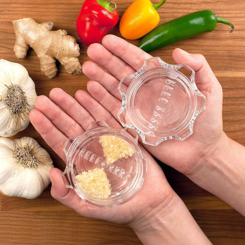 3rd Garlic Twister Gen - For Garlic/Herb/Nuts, Garlic Press Kitchen Mincer and Grinder, Easy to Clean! (Clear) by