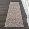 Nourison Home Jubilant Damask Ivory/Pink 2'3'' x 7'3'' Area-Rug, Easy-Cleaning, Non Shedding,