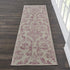 Nourison Home Jubilant Damask Ivory/Pink 2'3'' x 7'3'' Area-Rug, Easy-Cleaning, Non Shedding,