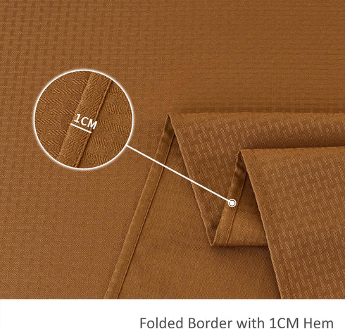 maxmill Weaved Texture Design Harvest Tablecloth, Water Resistant, Wrinkle Free, Rectangle 60 x 84 Inch Amber