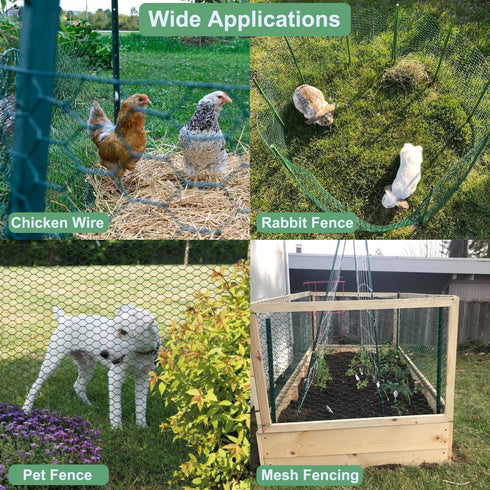 Mklsit 15.7 315 Inches Chicken Wire x Chicken Wire Fencing Mesh Green PVC Coated Floral Chicken Wire for Crafts Poultry