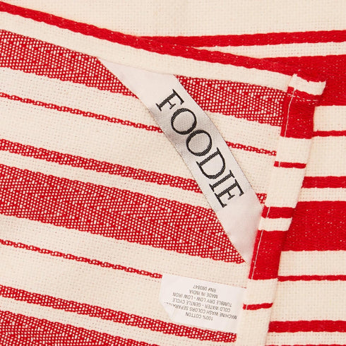 DII Kitchen Cleaning Collection, Heavy Duty Cotton Dish Towel Set, Striped Tomato, 18x28, 3 Piece