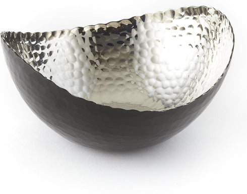 Elegance Aluminum Eclipse Bowl, 7.25" x 6.5", Black/Silver by Elegance