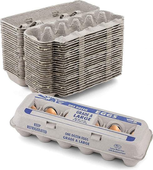 MT Products Printed Empty Egg Cartons Holds 12 Eggs - Cardboard Crate