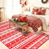 GREFFY 5x7 Soft Area Rugs for Living Room, Vintage Washable Snowflake Print Carpet, Non Slip Low Pile Soft Modern Red