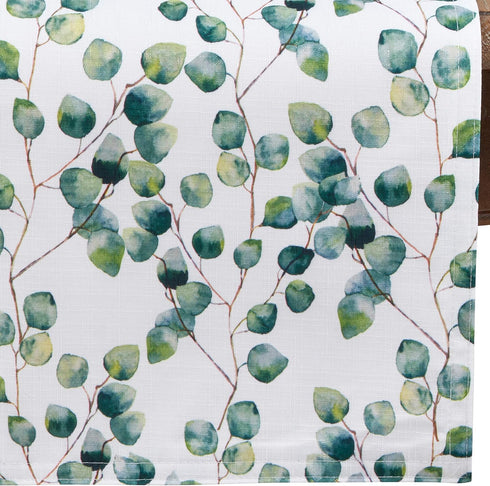 SARO LIFESTYLE Eucalyptus Leaf Table Runner, 16"x120" Eucalyptus Design