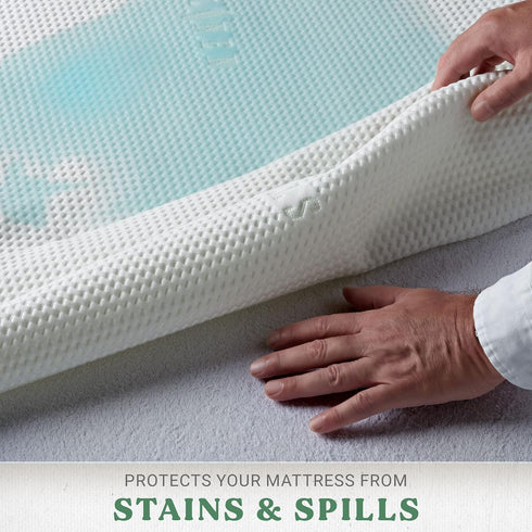 16 inch STYLINEN King Tencel Eucalyptus Mattress Protector - Waterproof Breathable Cooling Cover Protects Against
