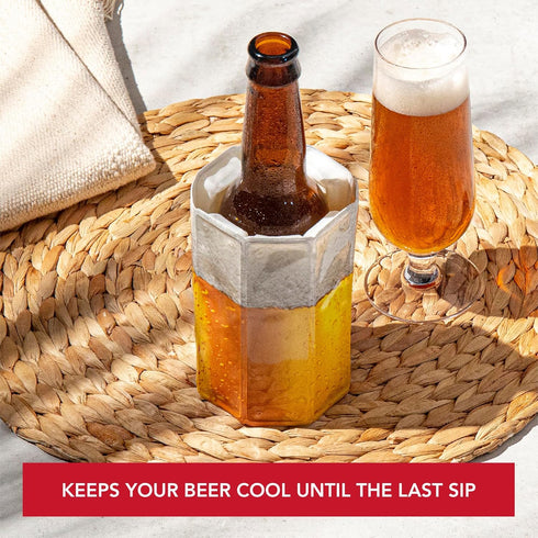 Vacu Vin Flexible Beer Cooler Sleeve – Reusable Ice Sleeve for Standard Bottles – Portable Drink Chiller