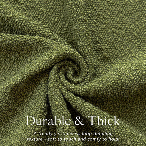 Cozy 12 20 Inch,Green Foindtower Textured Boucle Throw Pillow Covers Accent Solid Lumbar Pillow Cases Soft Decorative