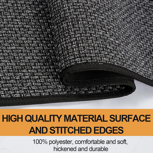 Kitchen Mat 1 PCS, Non Slip Cushioned Rugs for Kitchen Floor, Absorbent Comfort Mats Washable 17.3"x47" (Black)