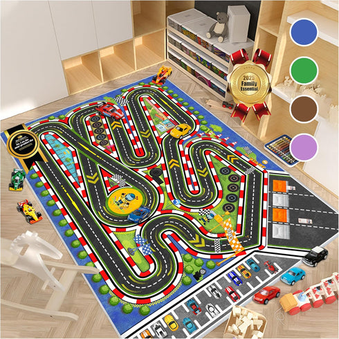 Kids Racing Rug 39''x59'' Car Road Kid Rug Carpet Playmat for Playoom