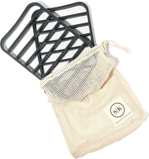 The Silicone Kitchen Silicone Roasting Rack Pan, Dishwasher Safe, BPA Free, Non-Toxic, 7 in by 10.75 in, Navy, 2 Pack