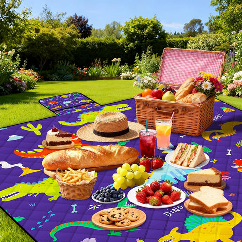 Waterproof,80"x 80"Foldable 6-8 Extra Large Picnic Blanket Machine Washable Beach Blankets,Outdoor Blanket